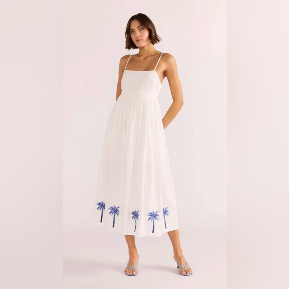 NWT MINKPINK ISADORA EMBROIDERED MIDI DRESS